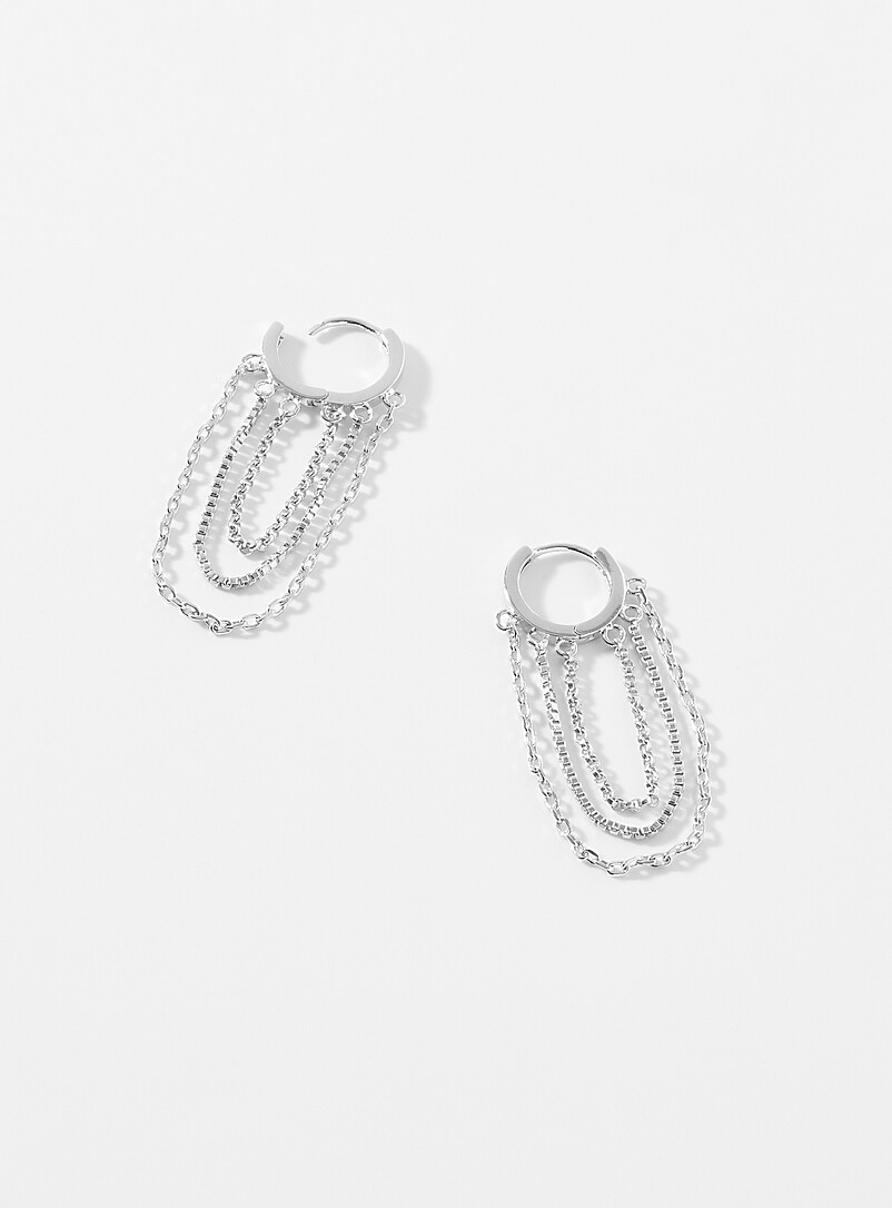 Hanging chain small hoops product image (primary)