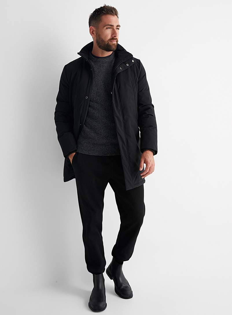 Woolroad Black Minimalist versatile coat for men