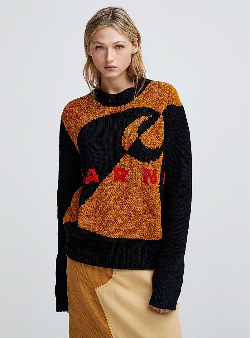 Marni x Carhartt WIP Patterned Black Signature and logo chenille sweater for women