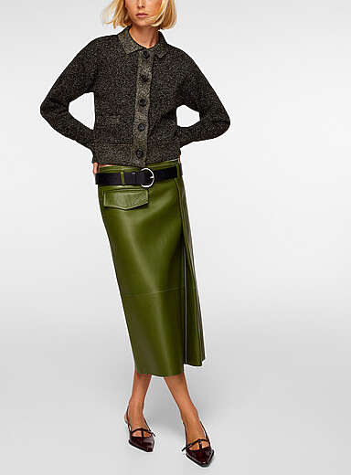 MARNI Black Shimmering boxy-git cardigan for women