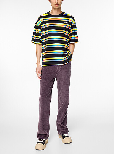 MARNI: Le pantalon &eacute;vas&eacute; velours c&ocirc;tel&eacute;  Pourpre pour homme