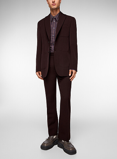 MARNI Chocolate/Espresso Espresso 100% virgin wool flared pant for men