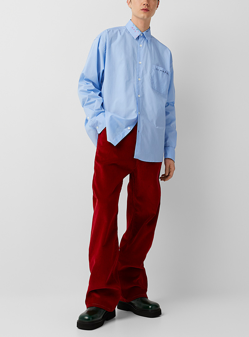MARNI: Le pantalon droit velours côtelé Rouge pour homme