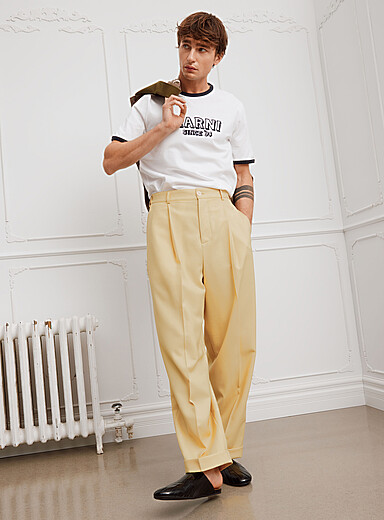 Yellow wide-cuffed pant