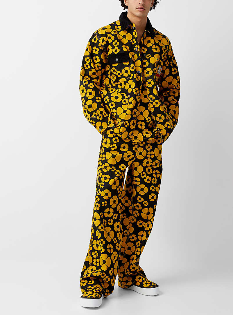 Marni x Carhartt WIP Golden Yellow Piqué cotton floral overshirt for men
