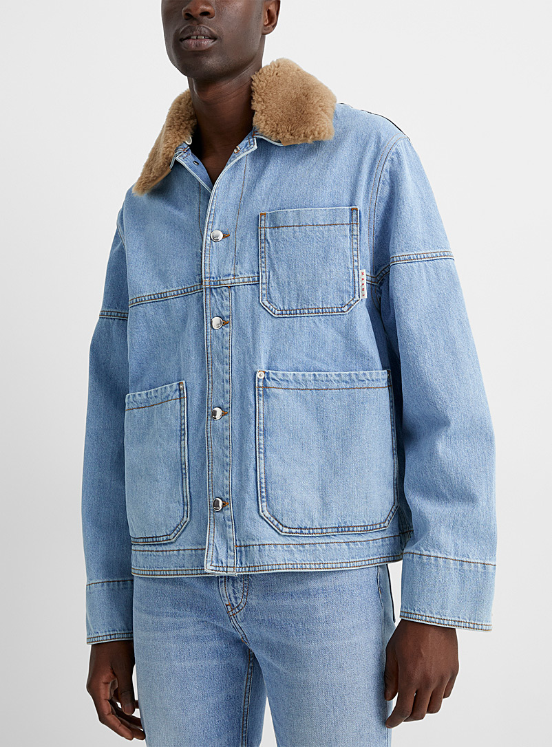 Checkered yokes jean jacket | MARNI | Marni | Simons