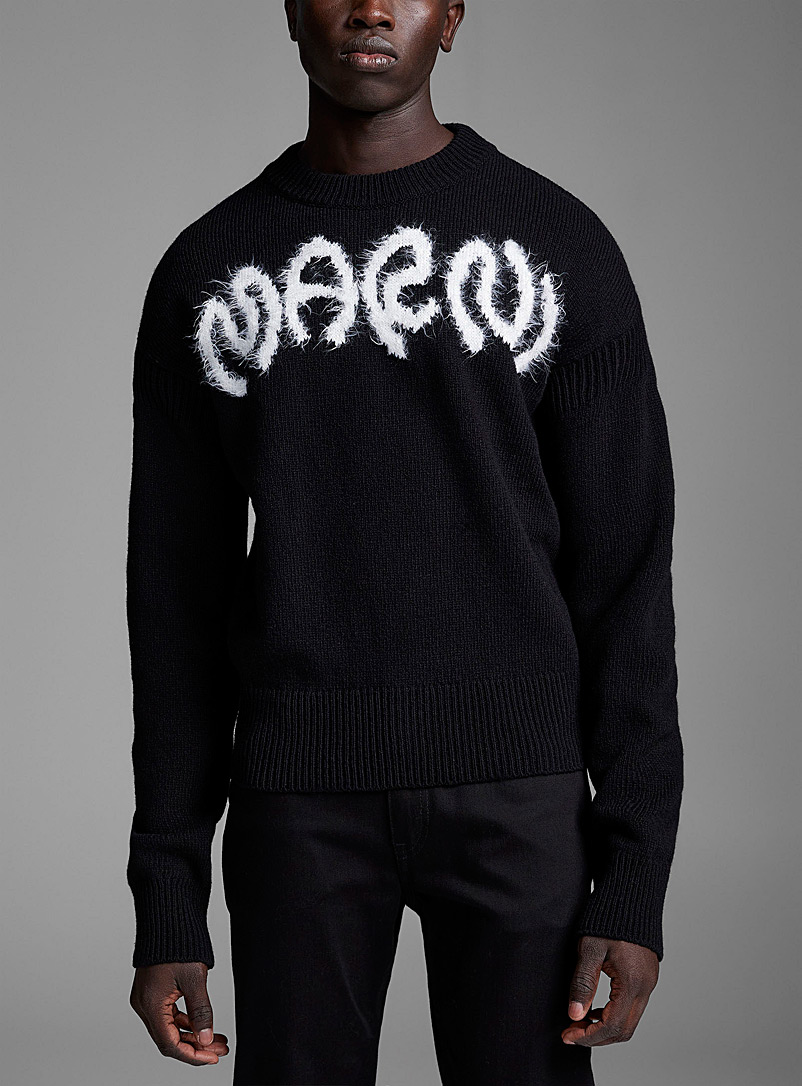 MARNI Black Fuzzy signature sweater for men