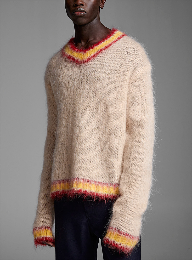 MARNI Pink Sports club mohair sweater for men