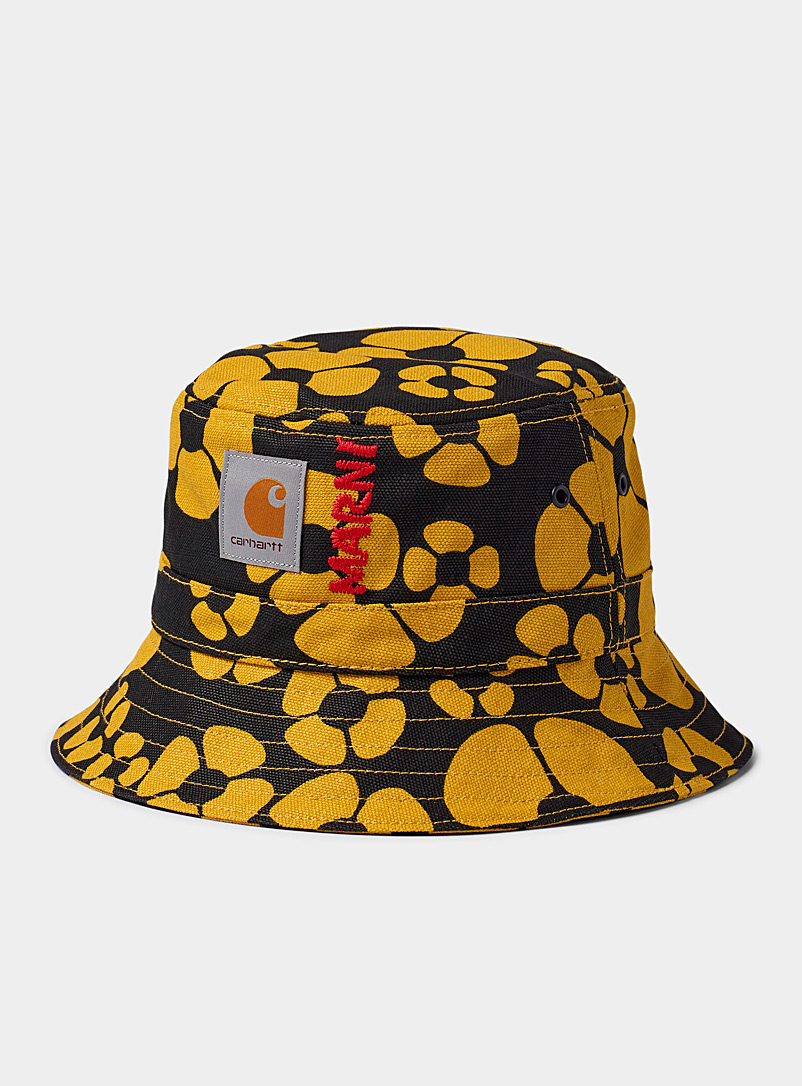 Marni x Carhartt WIP Golden Yellow Piqué cotton floral bucket hat for men