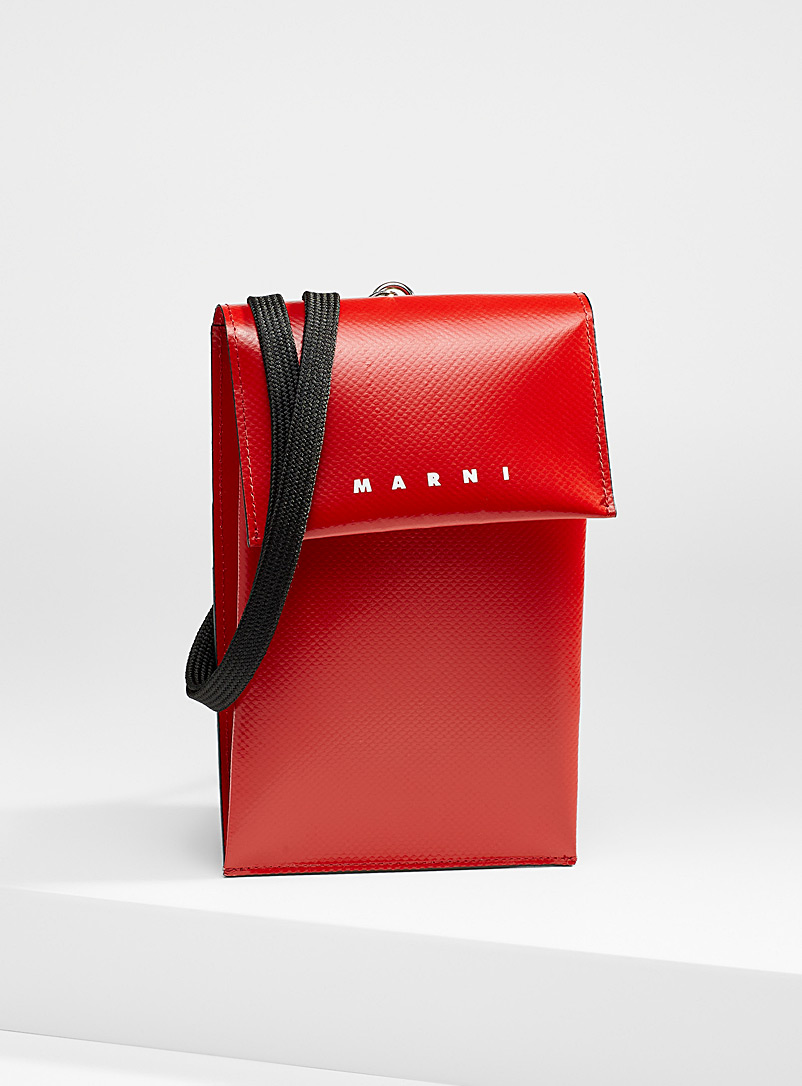 MARNI: Le sac bandoulière pour téléphone Rouge pour homme