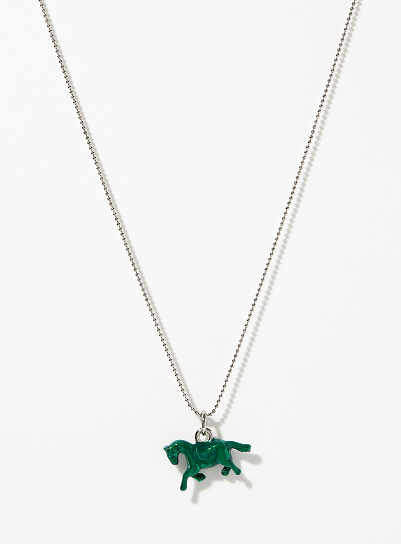 MARNI Green Horse pendant necklace for men