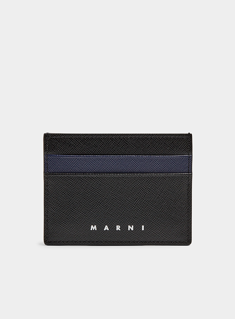 MARNI Black Two-tone card holder for men