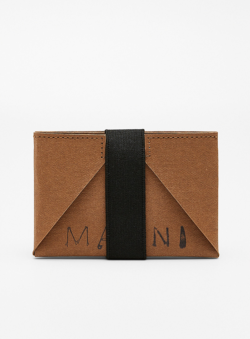 MARNI Cream Beige Paper origami card holder for men