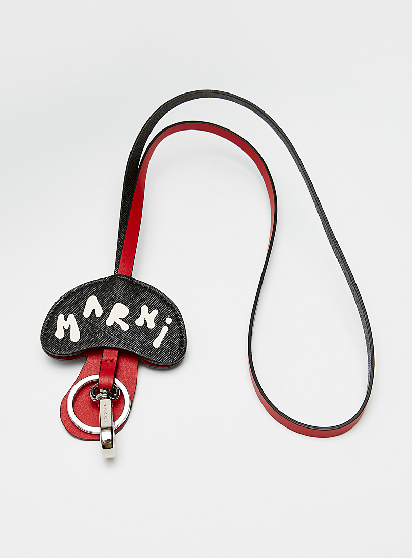 MARNI: Le collier cuir champignon Rouge pour homme