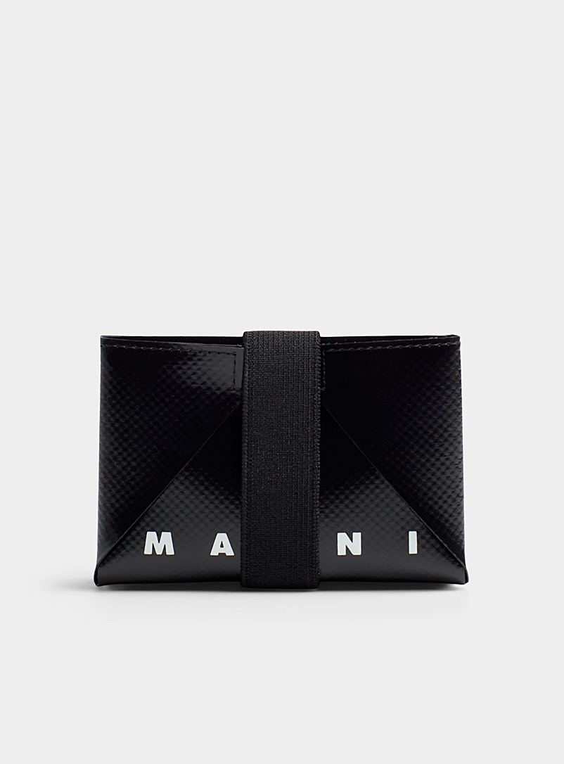 MARNI Black Double-sided colours origami card case for men