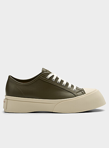MARNI: Le sneaker Pablo en cuir Homme Vert fonc&eacute; - Mousse pour homme