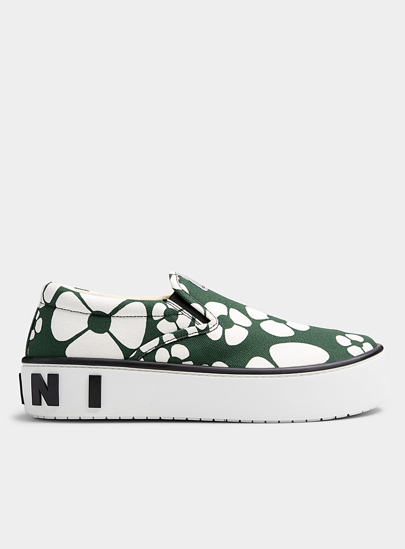 Marni x Carhartt WIP Mossy Green Cotton duck floral slip-ons Men for men