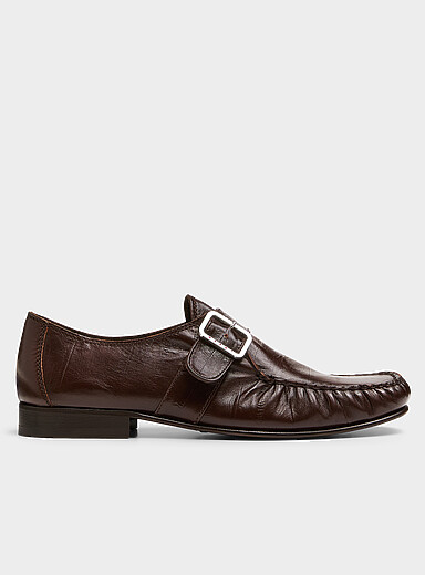 MARNI: Le fl&acirc;neur wallabee fronc&eacute; cuir brun Homme Chocolat - Espresso pour homme