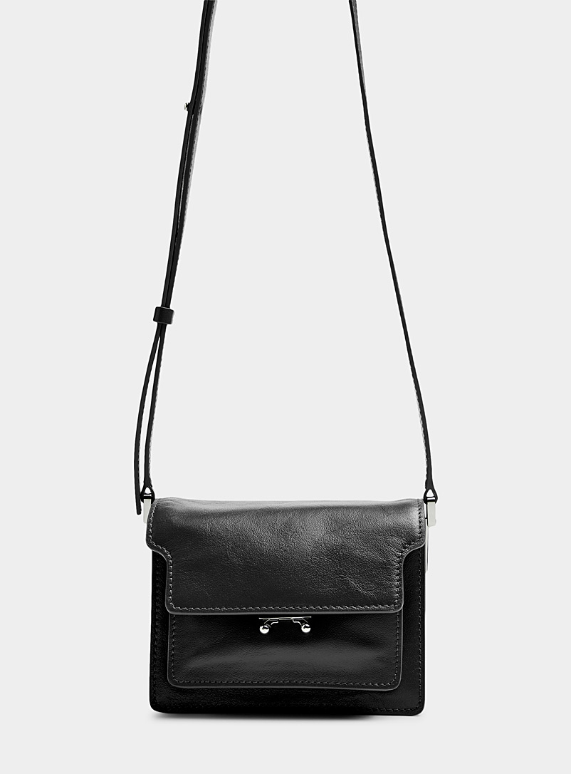 MARNI Black Trunk supple leather magenta mini-bag for men
