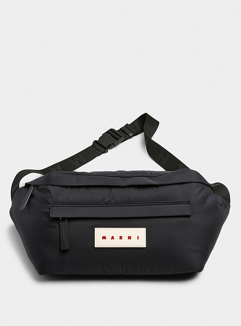 MARNI Black Quilted cross-body bag for men