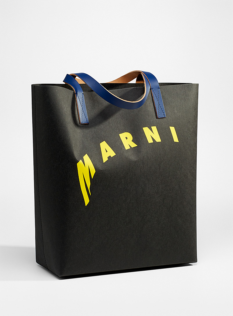MARNI Black Twister shopping bag for men