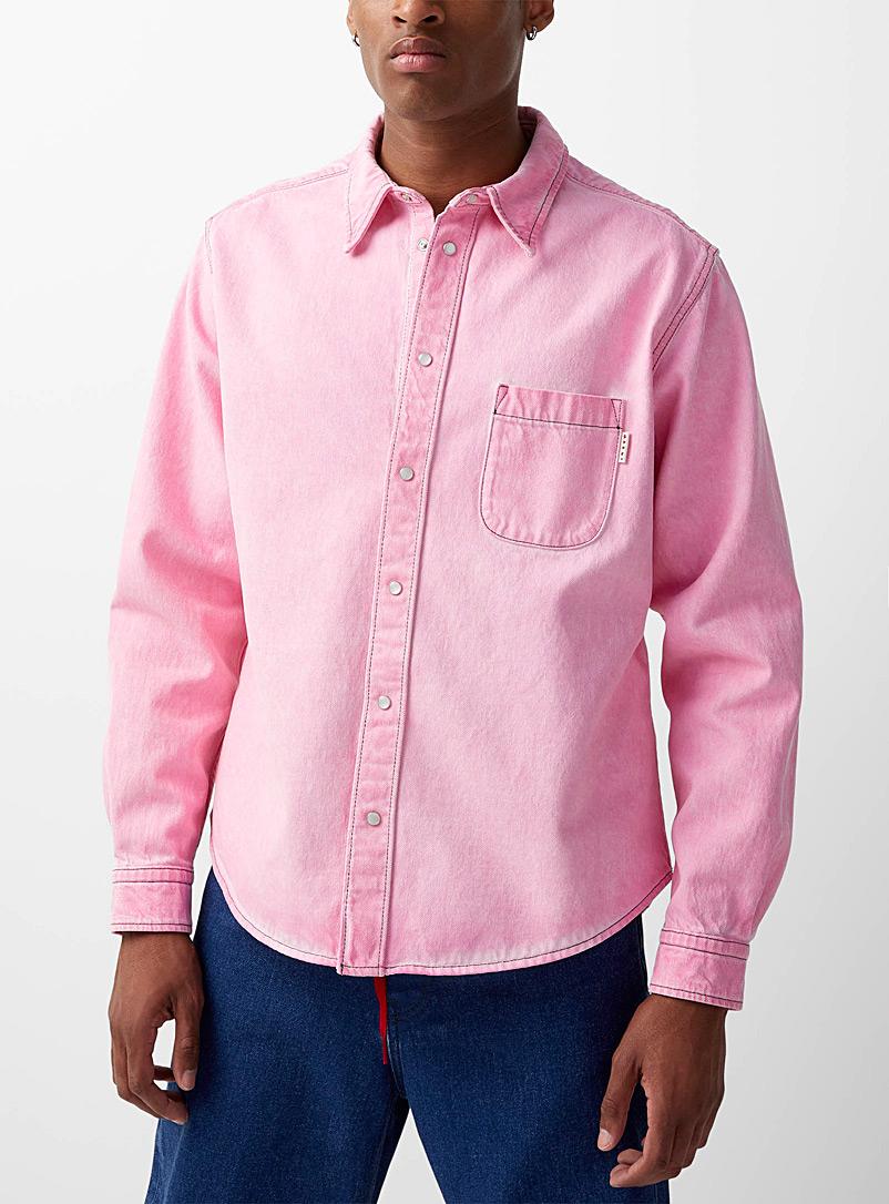 MARNI Pink Pink denim shirt for men
