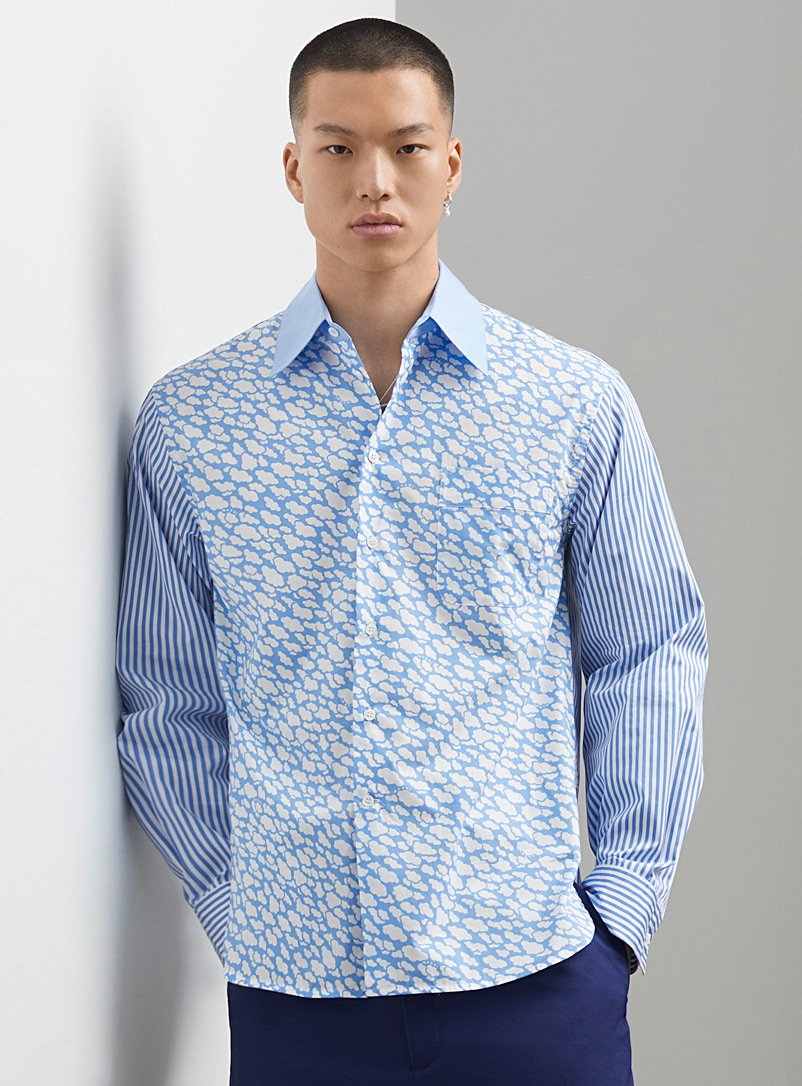MARNI Baby Blue Clouds and stripes shirt for men
