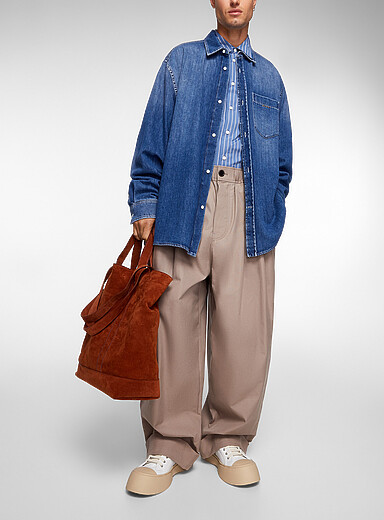 MARNI Blue Oversized denim shirt for men