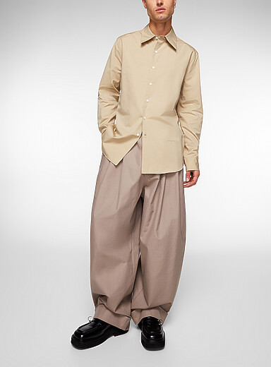 Waist logo poplin shirt
