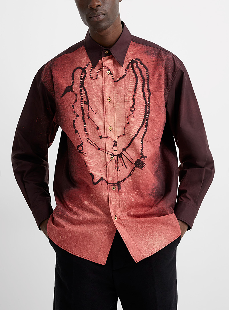 MARNI Red Found Treasure print shirt for men