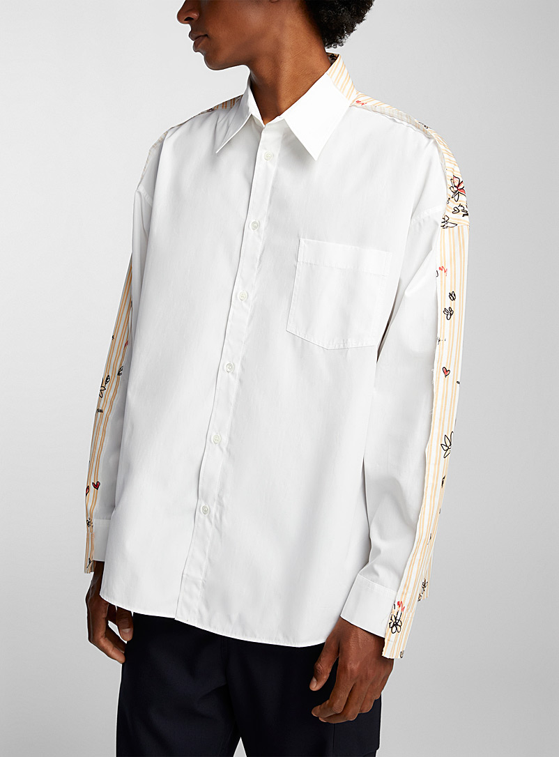 MARNI White Front-and-back divided shirt for men
