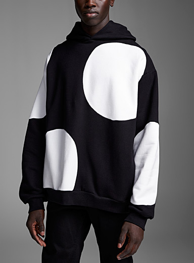 MARNI Black Contrasting circles hooded sweatshirt for men