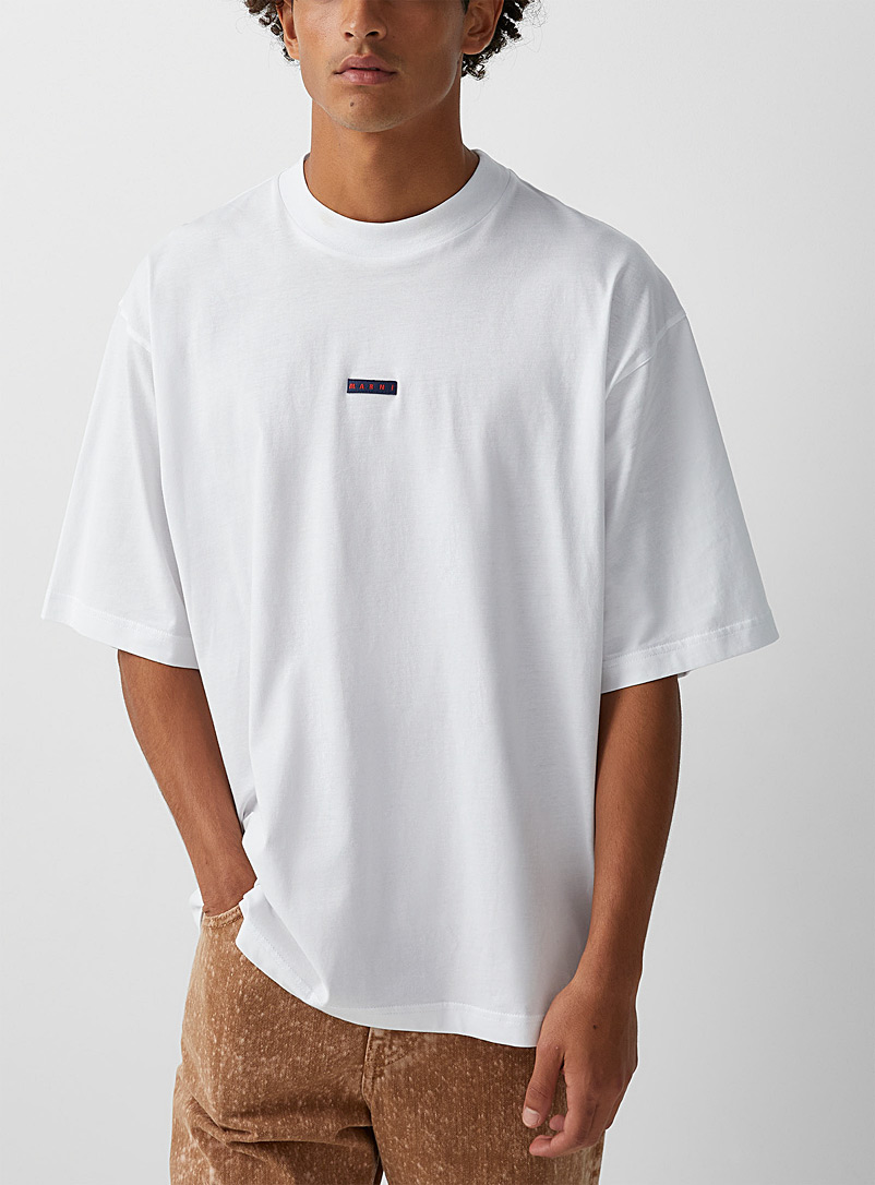 MARNI White Centre crest T-shirt for men