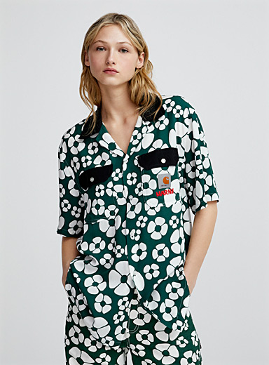 Marni x Carhartt WIP Patterned Green Open-collar floral shirt for women