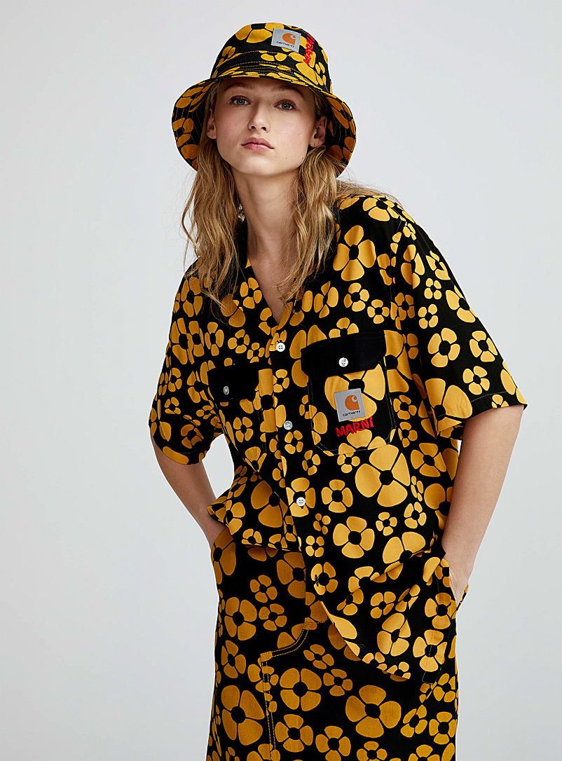 Marni x Carhartt WIP Patterned Yellow Open-collar floral shirt for women
