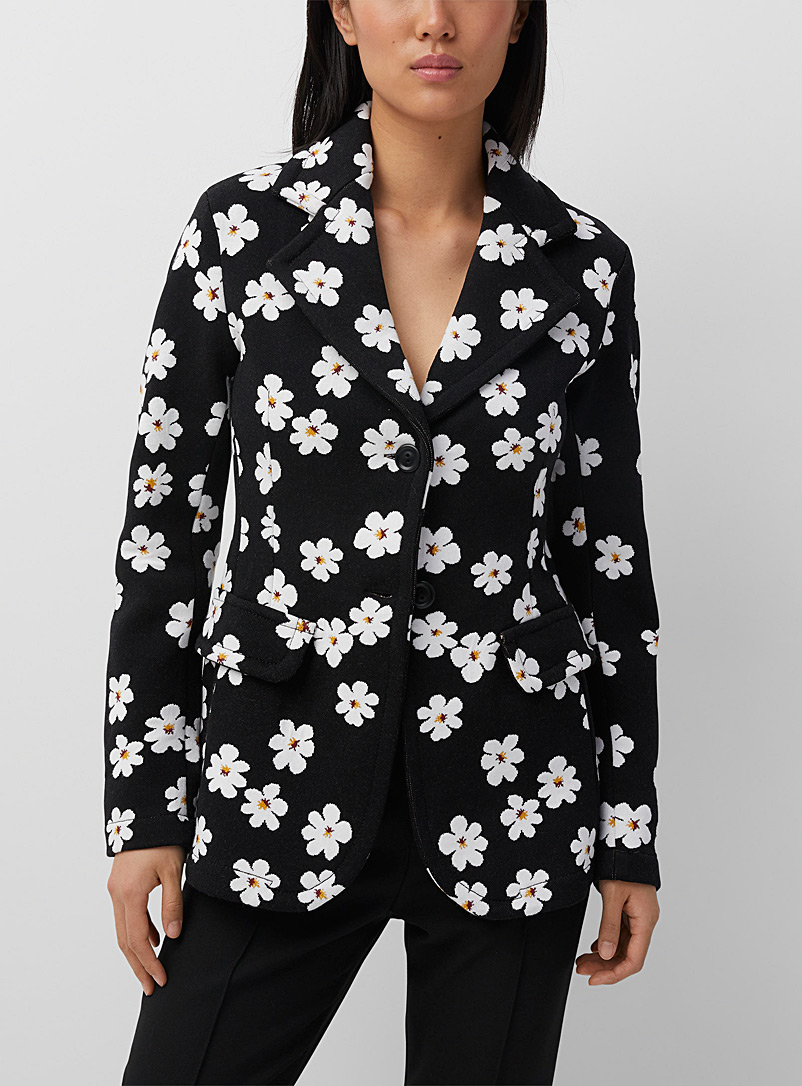 MARNI Patterned Black Floral fitted jacket for women