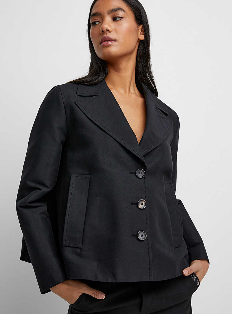 MARNI Black Amplified cropped trench coat for women