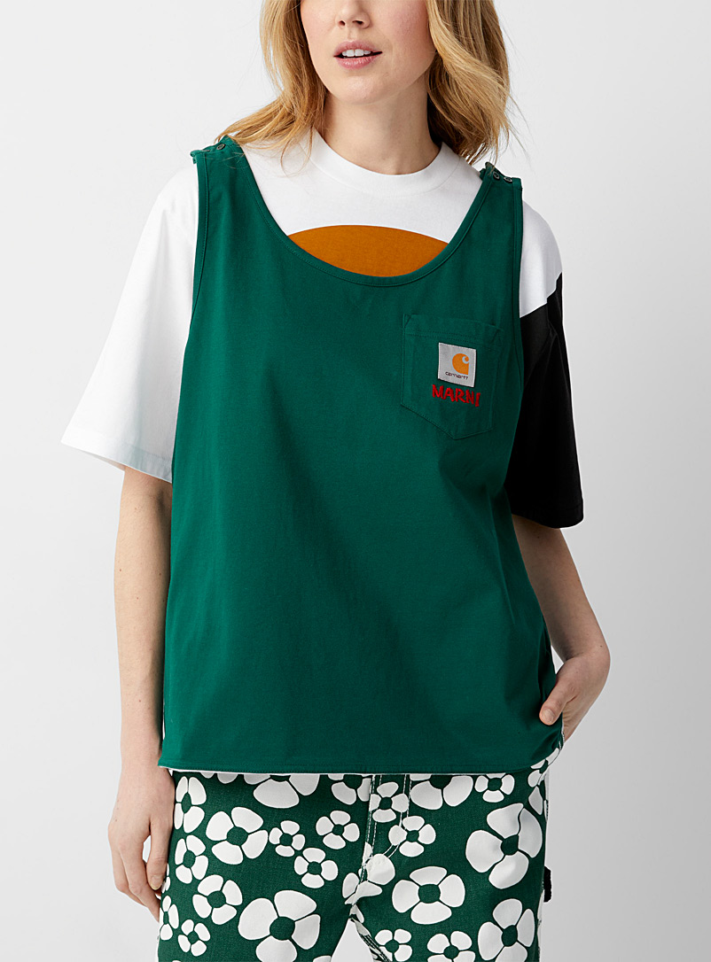 Marni x Carhartt WIP Green Sewn-in cami signature T-shirt for women