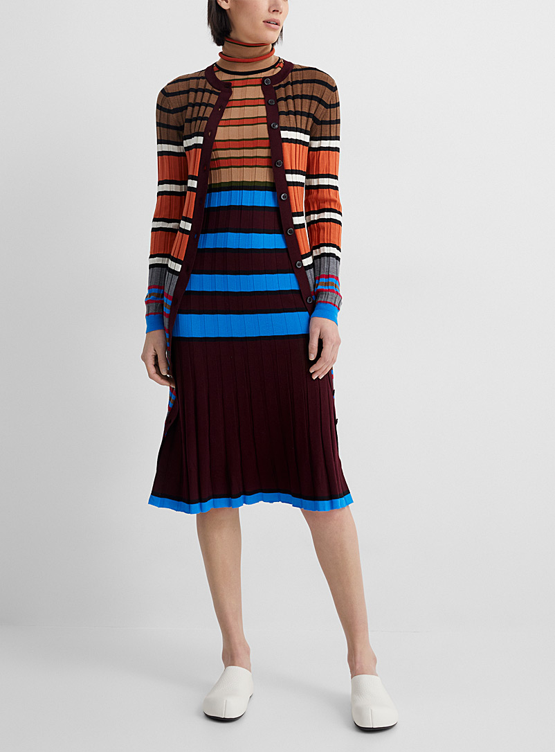 MARNI Patterned Red Horizontal hues dress for women