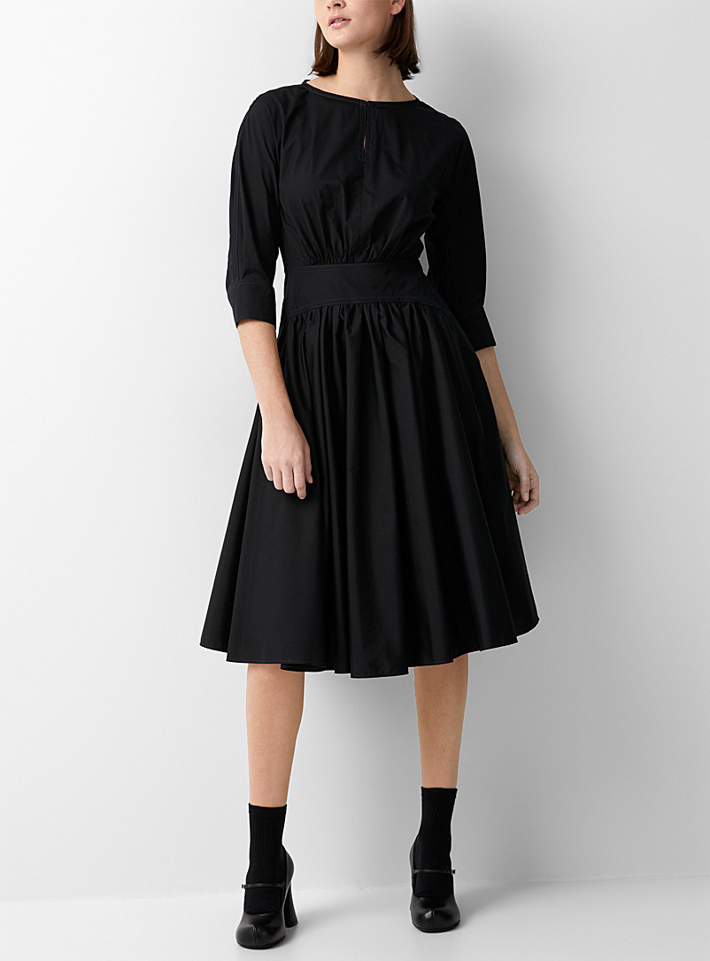 MARNI Black Structured poplin dress for women