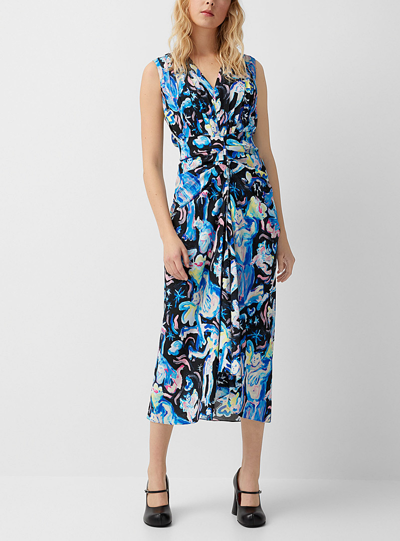 MARNI Patterned Blue Fauvist floral dress for women