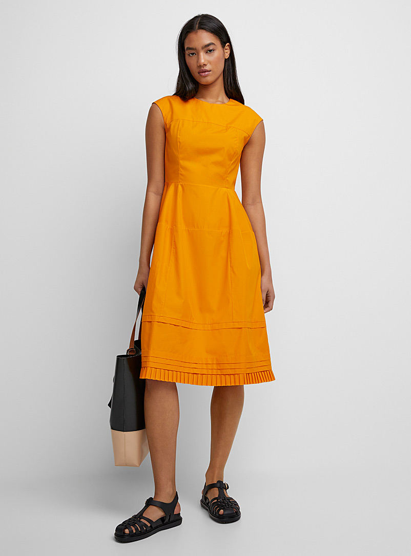MARNI: La robe en popeline orangée Orange pour femme