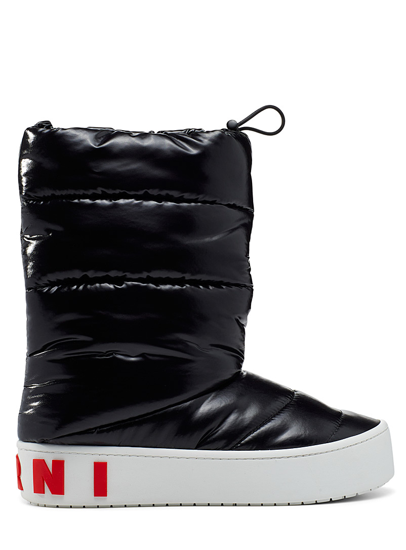 MARNI Black Quilted lunar boots for women