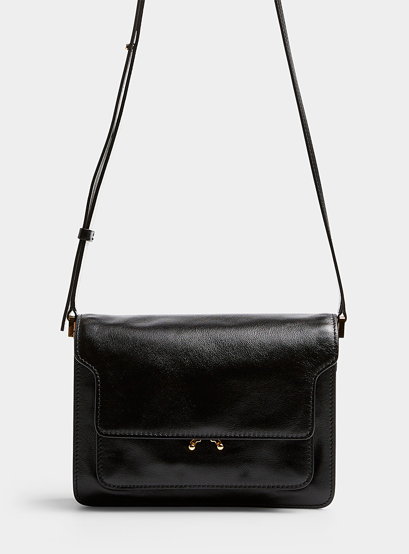 MARNI Black Trunk soft medium leather bag for women
