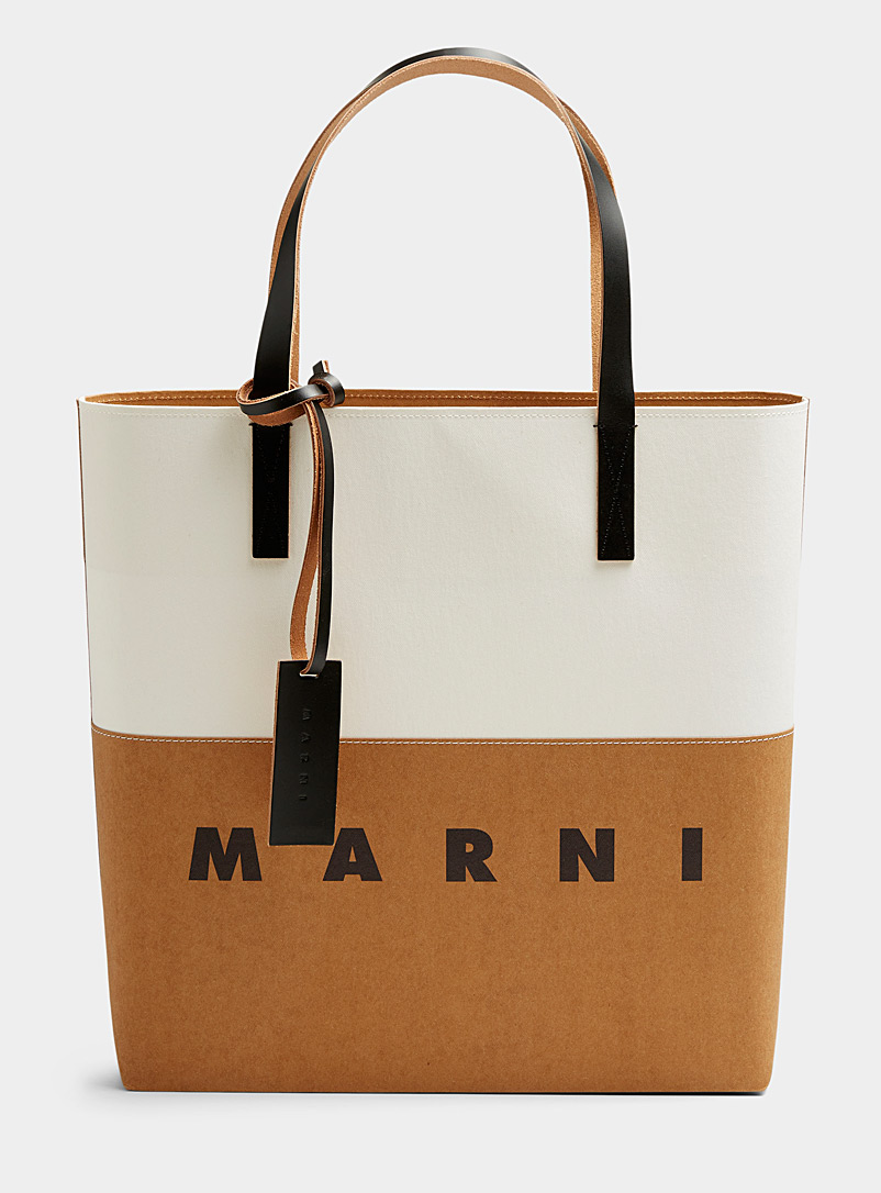 MARNI Assorted Canvas and leather tote bag for women