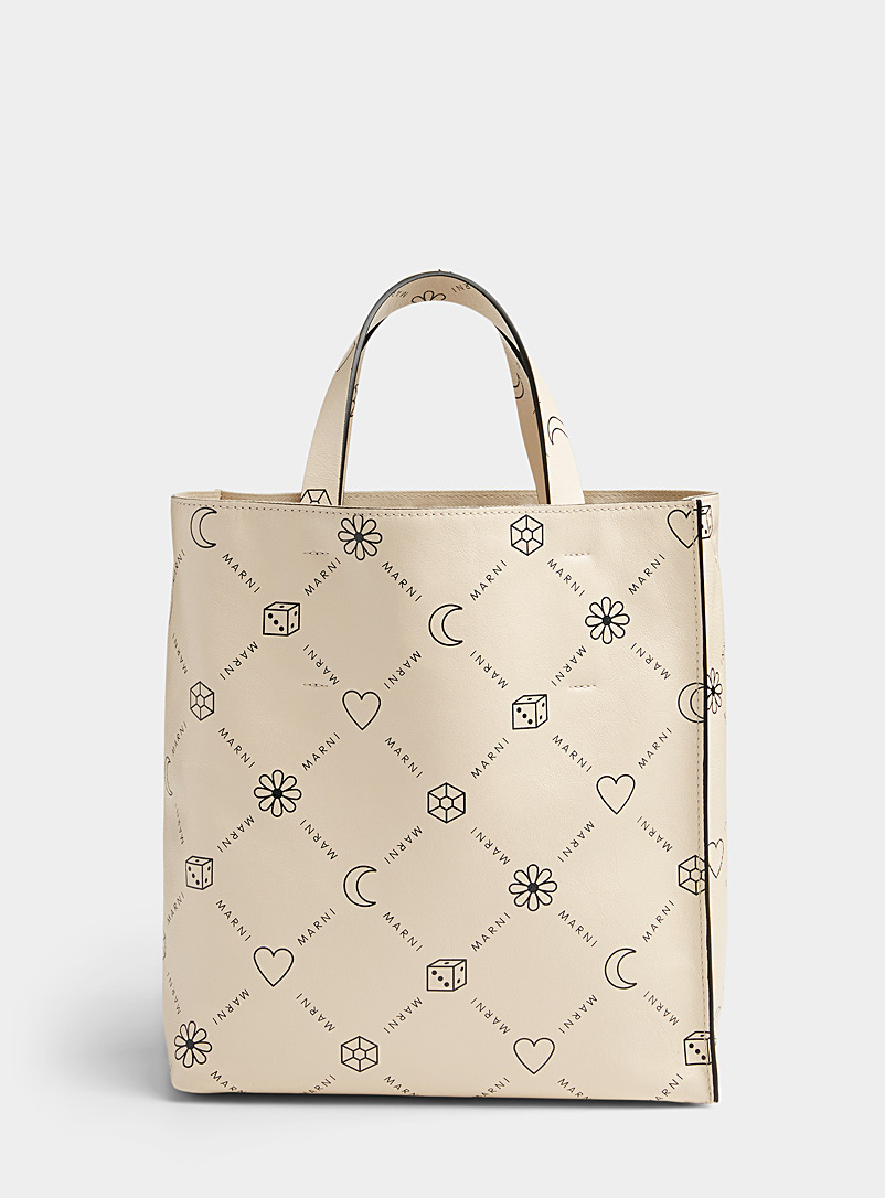 MARNI Ivory White Museo signature pattern bag for women