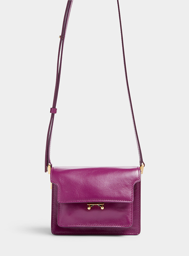 MARNI Purple Mini Trunk soft leather bag for women