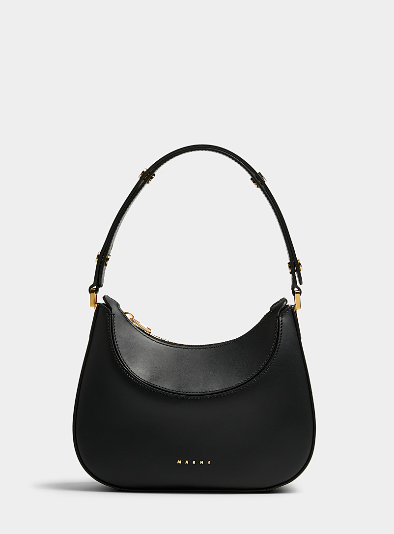 MARNI Black Milano leather large bag for women