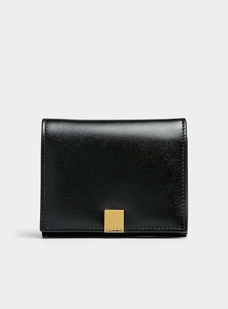 MARNI Black Prisma folded wallet for women