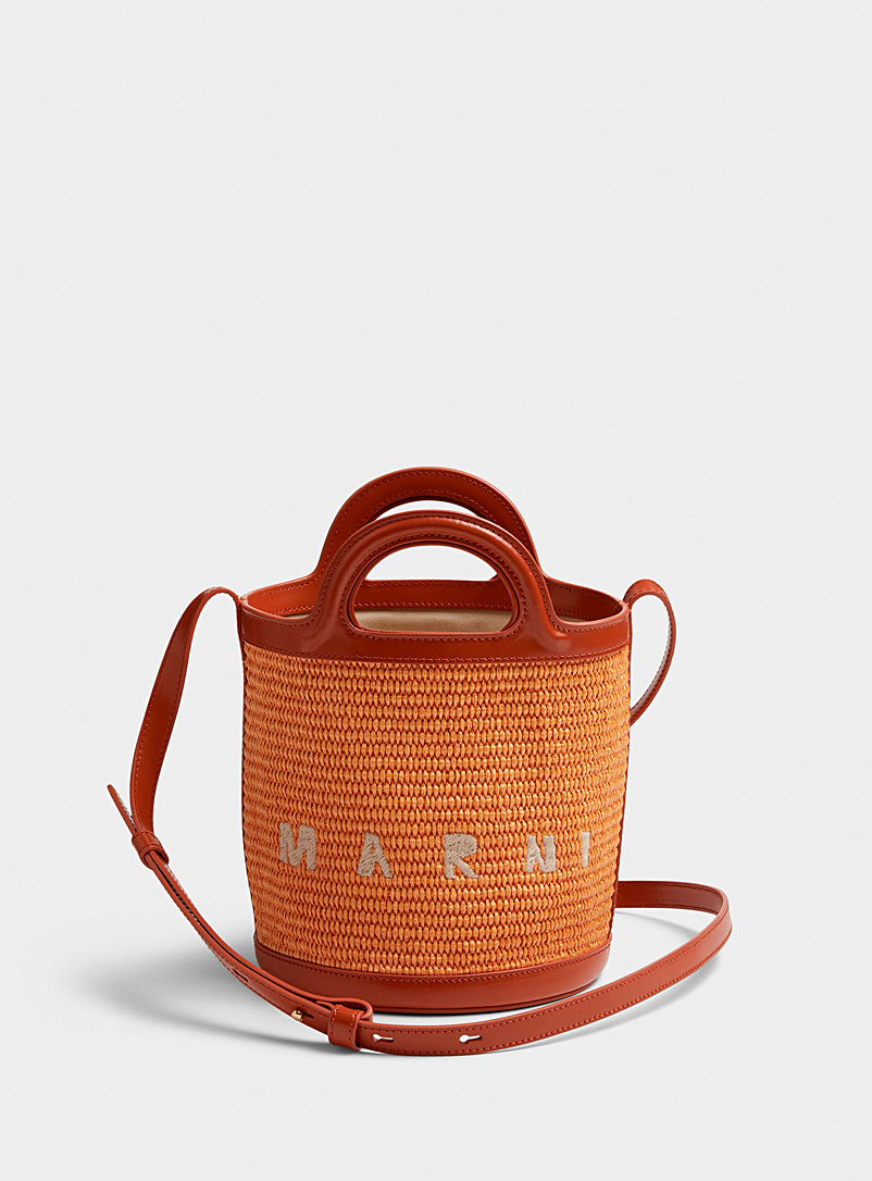 MARNI Peach Tropicalia small bucket bag for women